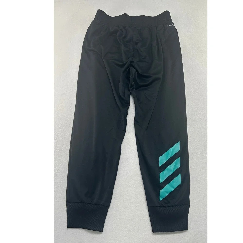 Adidas Climalite Joggers Black Teal Stripe Athletic Pants Mens Large